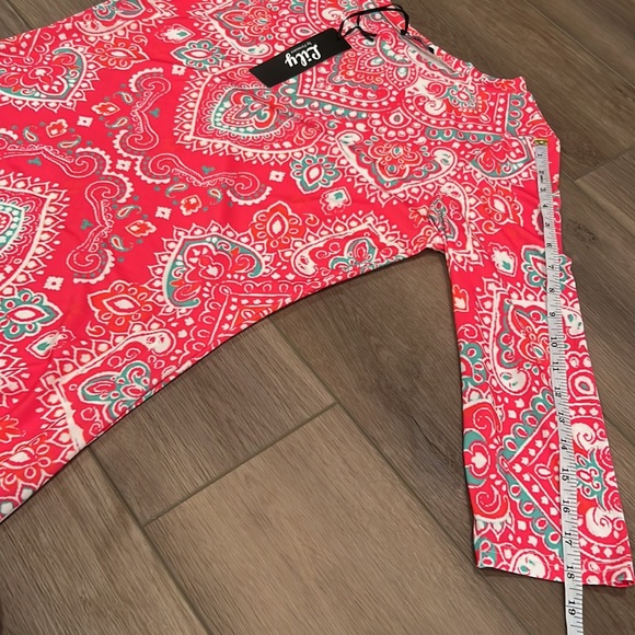 NWT Lily by Firmiana Long Tunic Top, Shark Bite Hem, Paisley, Long - Picture 11 of 14